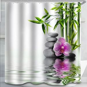 Art Zen Garden Bamboo and Orchid Shower Curtain Dimensions: 71"x 71" opened pack